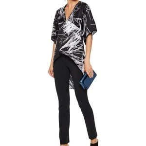 Halston Heritage Printed Satin Hi Low Tunic